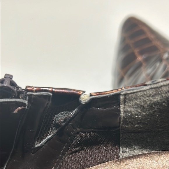 Brown Crocodile Pattern Ankle shoe - Picture 7 of 9